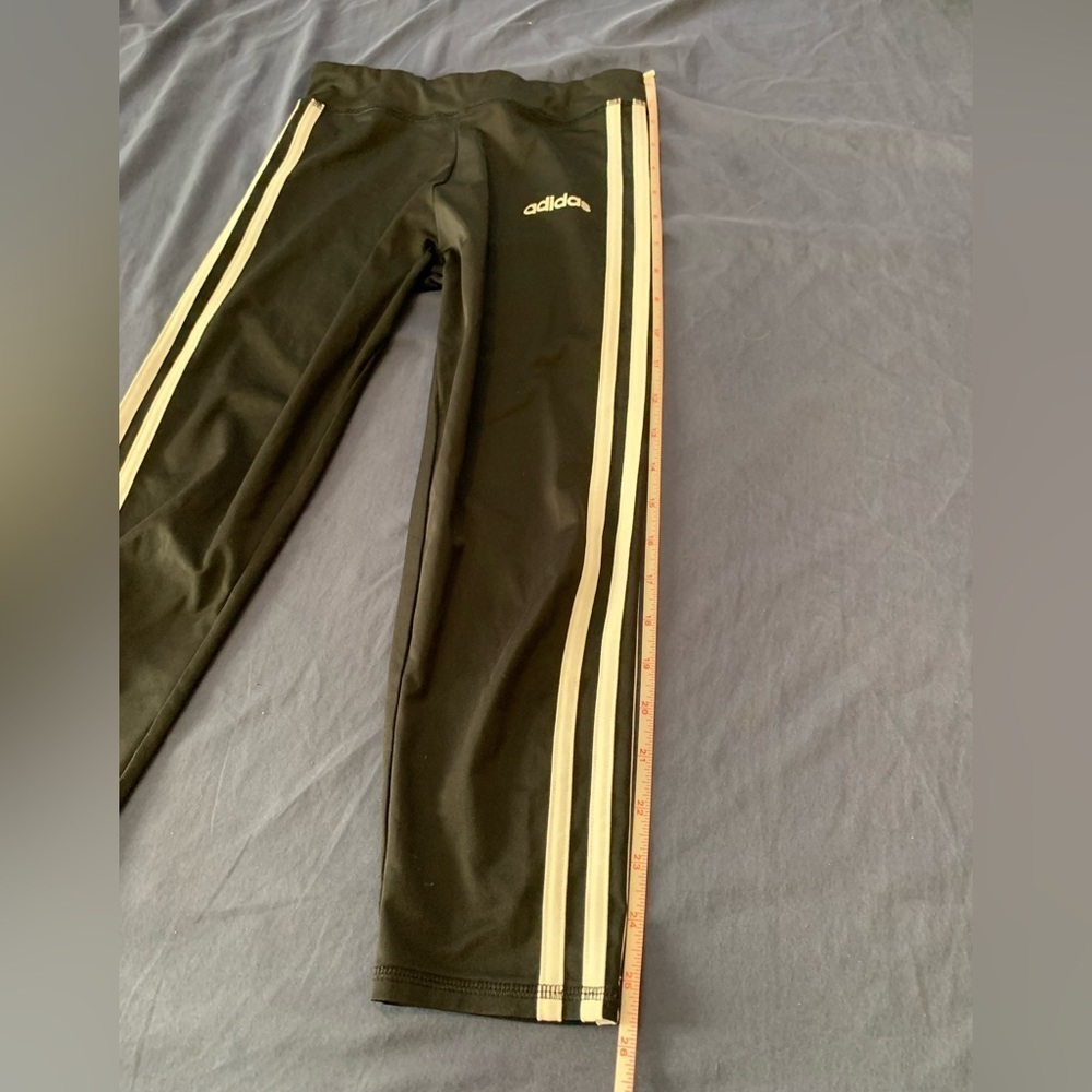 Adidas Size 10/12 Black Three 3 Stripe Warm-Up Exercise Sweat Active Wear Pants - Picture 3 of 7